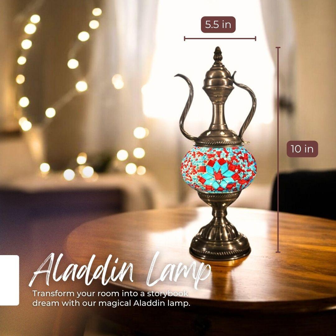Ready-made Mosaic Lamp - Red & Blue Blossoms